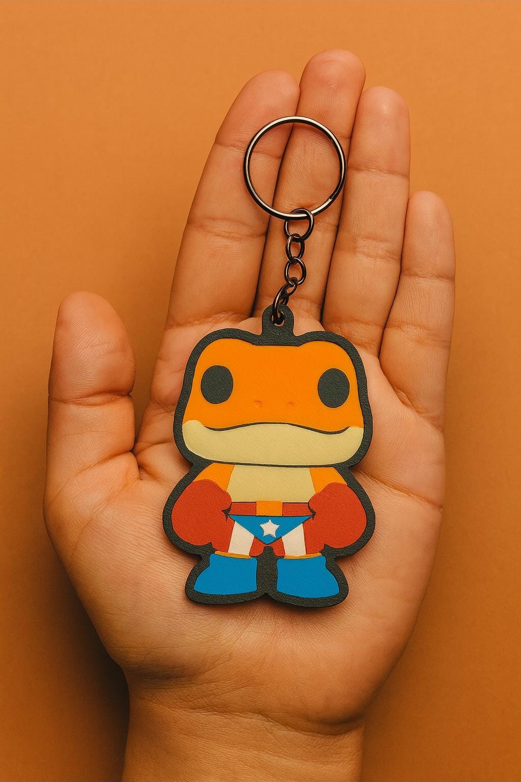 Sapo Concho Boxeador Pop Style Keychain β Puerto Rican Inspired Collectible