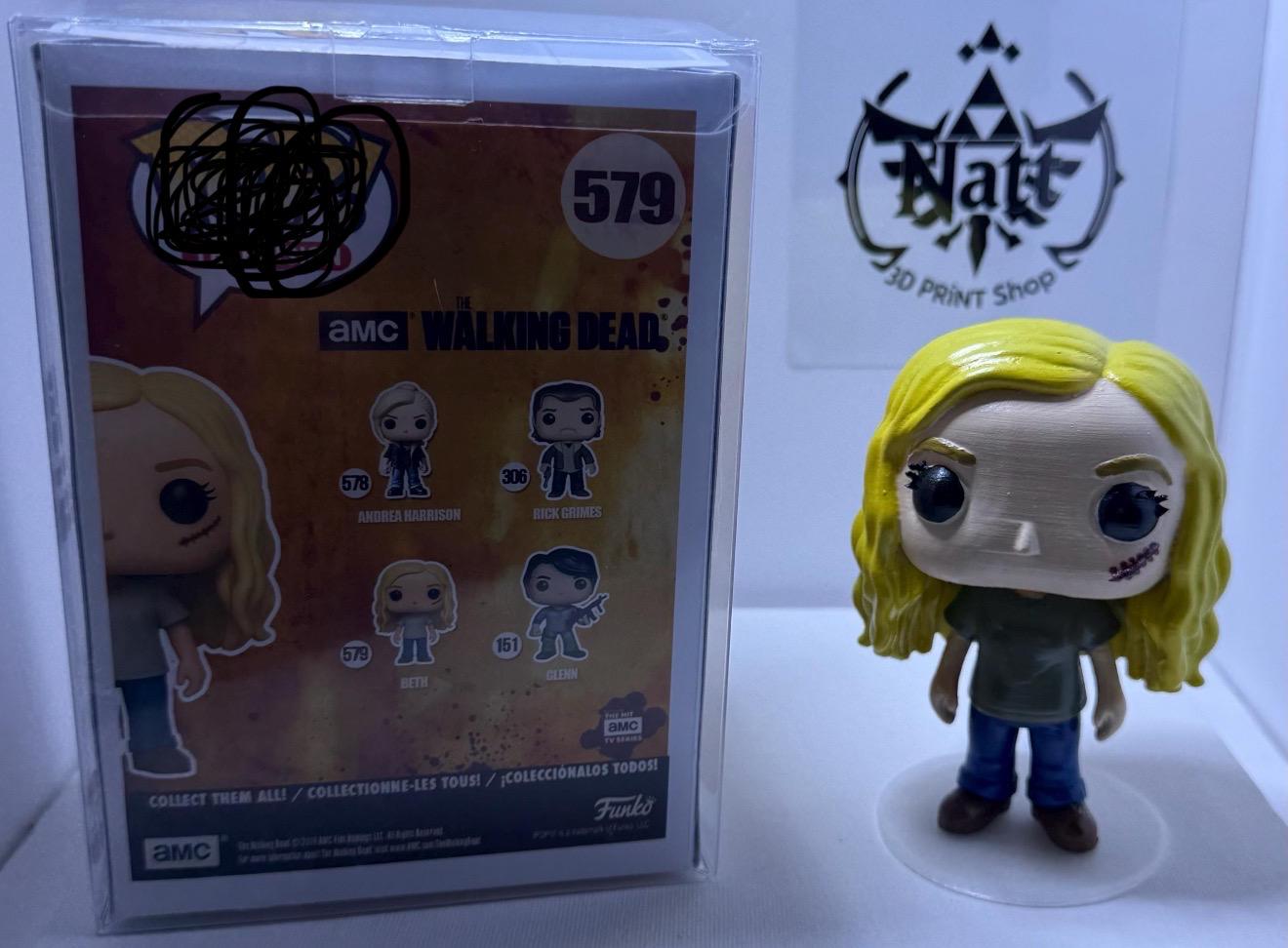The Walking Dead Beth Custom Pop Style β 3D Printed & Hand Painted