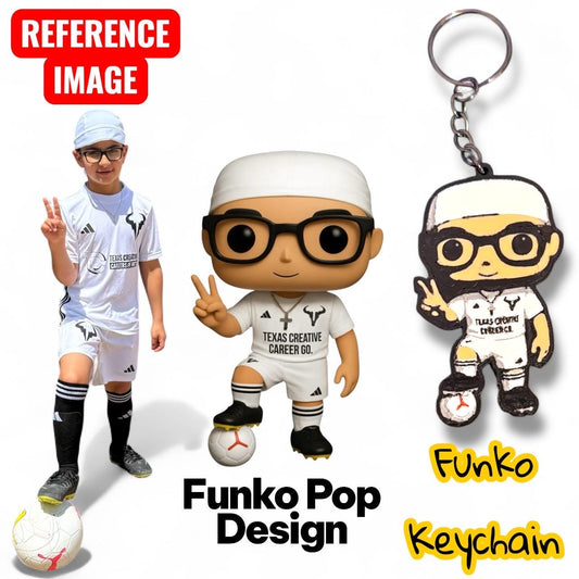Custom Personalized Pop Style Keychain | Made from Your Picture | 3D Printed Mini Figure 2”–4”