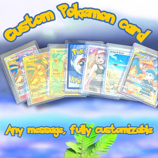 Custom Pokémon Cards, Stickers & Keychain Top Loaders – Fully Personalized Collectibles!