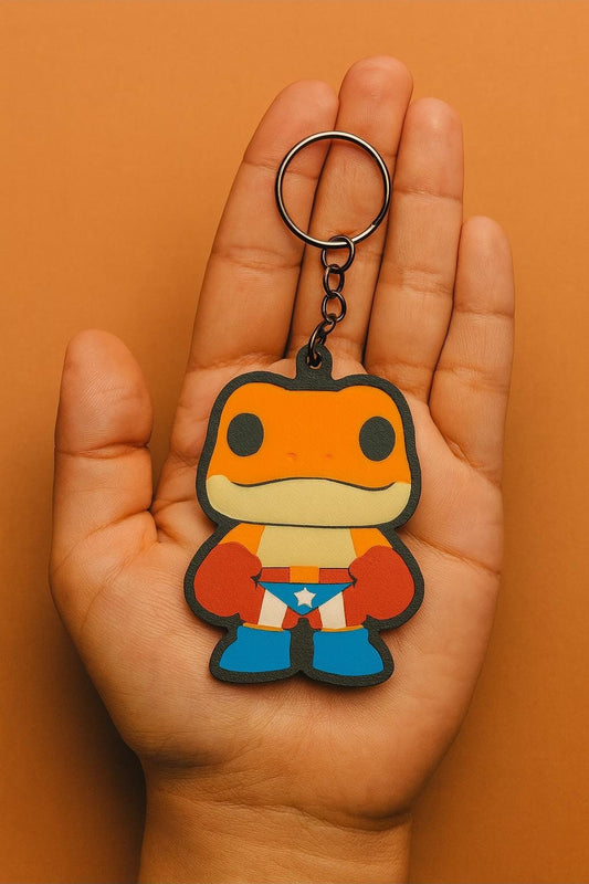 Sapo Concho Boxeador  Pop Style Keychain – Puerto Rican Inspired Collectible
