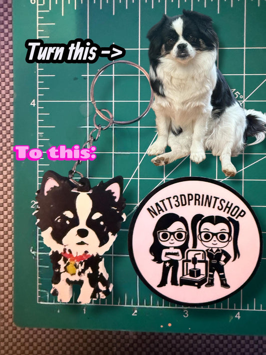Custom Personalized Pop Style Keychain | Made from Your Picture | 3D Printed Mini Figure 2”–4”