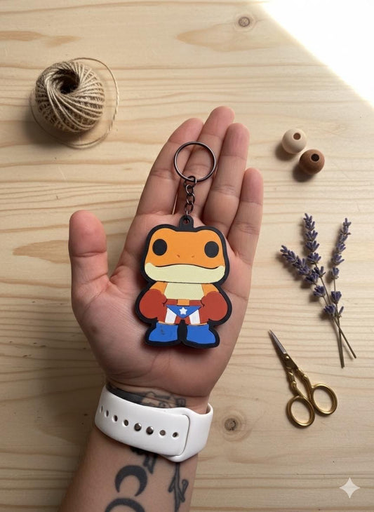 Sapo Concho Boxeador  Pop Style Keychain – Puerto Rican Inspired Collectible
